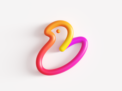 Birdie 2D to 3D Logo