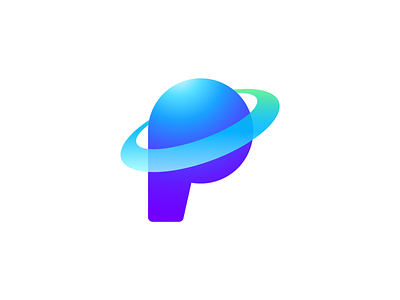 P for Planet Logo Design (Reworked Concept, Unused for Sale)
