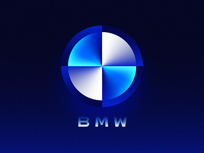 Futuristic Logos #10 — BMW 3d sign volume depth brand identity branding car auto automotive concept redesign cyber punk future light dark logo mark symbol icon neon gradient sign type typography text custom