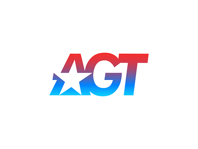 AGT (America's Got Talent) Unofficial Logo Redesign Concept america brand identity branding for sale unused buy freedom gradient logo mark symbol icon music negative space performance red blue show sing star tv show type typography text custom united states of america usa wordmark