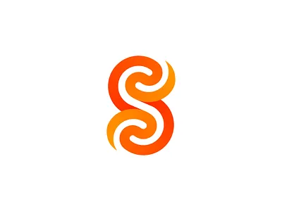 Tribal Swirl Logo Design (Unused for Sale) balance brand identity branding flow flowy for sale unused buy gradient path harmony letter s logo mark symbol icon negative space round rounded smooth startup tail tattoo tech tribal warm orange sun yin yang