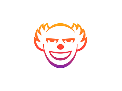 Clown Logo Design (Unused for Sale) act acting actor baloon brand identity branding circus comedy comic face for sale unused buy fun funny happy human illustration laugh logo mark symbol icon makeup movie person scary smile