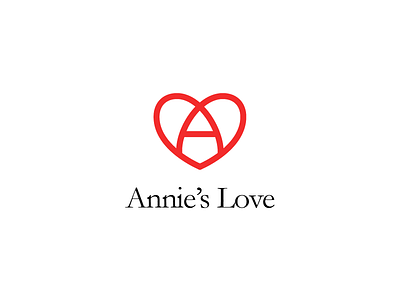 Annie's Love Logo Design clean heart lines logo love mark minimalist red simple