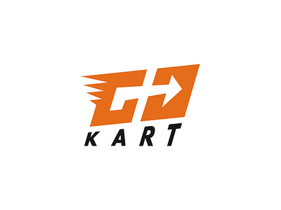 GO Kart Logo Design brand identity branding graphic car kart fast track logo mark symbol icon negative space arrow direction quick solid shape flat race speed go forward