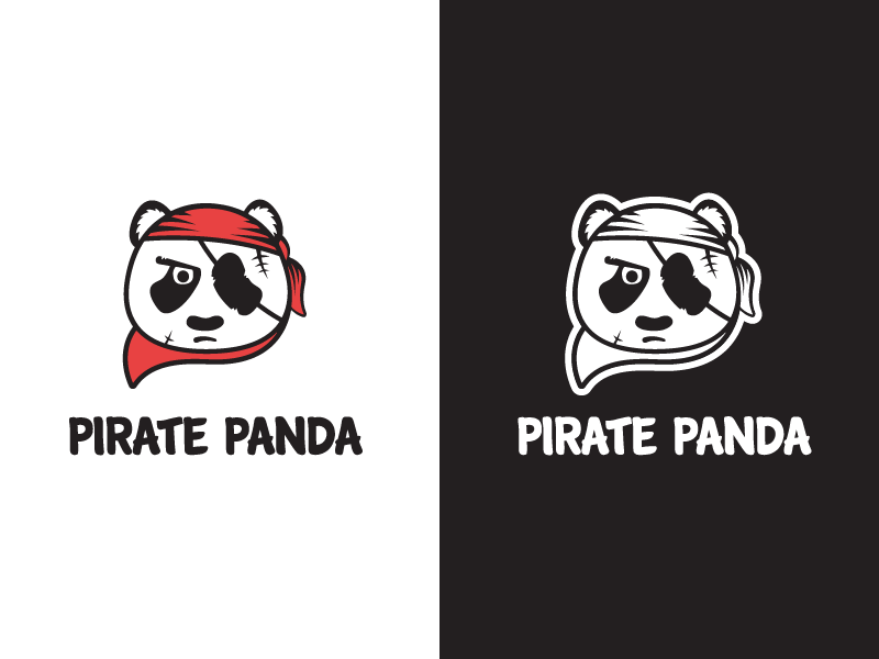 serious panda pirate logo