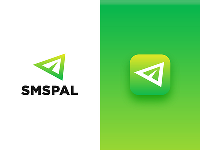 Smspal Logo Design airplane app logo application fresh logo gradient modern logo plane icon sms logo tech logo