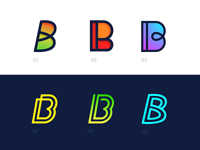 B Symbol Exploration (Choose one) exploration gradient letter b lines logo modern logo