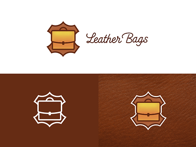 Leather Bags Logo Design brand identity branding graphic gradient handmade leather leather bag leather logo leather symbol leather vector logo mark symbol icon