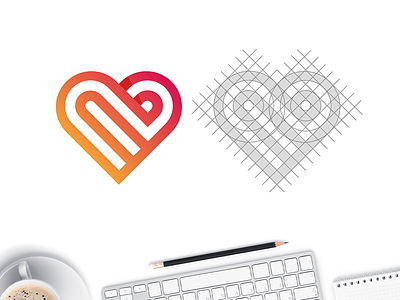 Maitre D'ate Logo Exploration #3 dating dating logo grid logo heart icon heart logo heart symbol inifinte symbol love logo love symbol