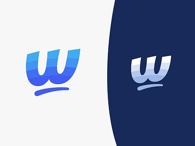 Wic — Mark Ddesign (Option 1) blue custom type letter w lettering mark w swoosh symbol w type logo