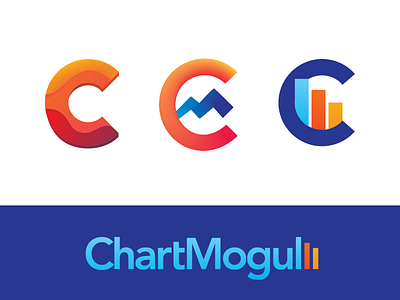 ChartMogul Logo Proposals chart graph grow increase letter c letter m metrics stats website