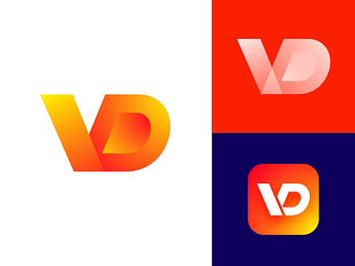 VD Monogram Exploration #2 app icon branding gradient identity letter d letter v logo mark symbol text type vd