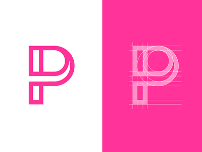 Letter P Exploration — Concept 04 branding identity buy sale logo custom text type geometric geometry flow grid letter p logo letter symbol lines circles pink typography