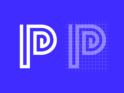 Letter P Exploration — Concept 06 blue branding identity buy sale logo custom text type geometric geometry flow grid letter p logo letter symbol lines circles typography