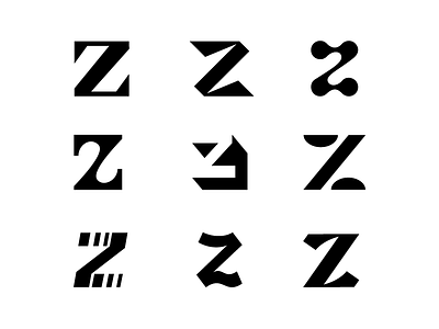 Letter Z Exploration (Name your fav) angle black and white custom identity branding icon symbol logo minimal mark negative space symbol type