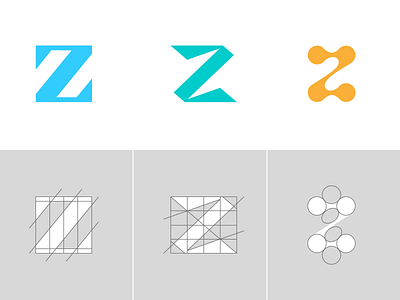 Letter Z Exploration Concept 1 — 3 Grids & Color