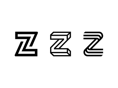 Letter Z Exploration Concept 10 — 12 angle lines round circles black and white custom identity branding icon symbol infinte loop logo minimal mark negative space symbol type