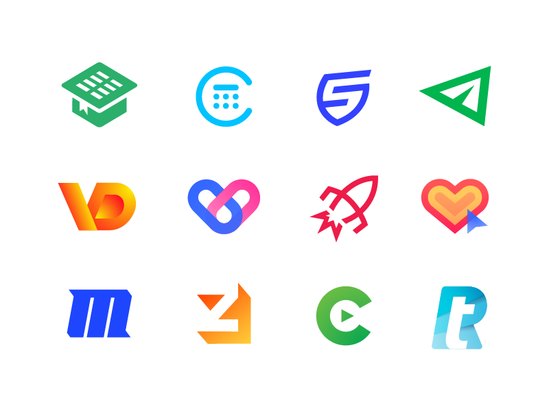 New Logo Collection 2017 — 2018 (#4) logos, mark, design designer brand identity branding play symbol icon letter m z c negative space rocket launch space cosmos pills medicine health hospital vd monogram lettermark wordmark paper plane fly sms letter s sport shield speed calculator finance money stats book student university buy