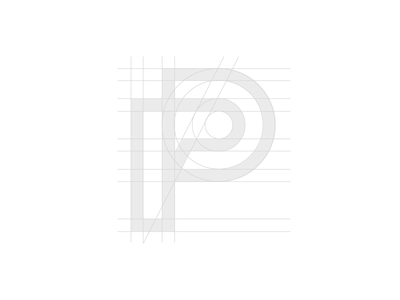 Letter P Animation — Concept 05 (w/ Video Process) animation after effects loop brand identity branding graphic custom text modern grid circles geometric gradient letter p type typography logo mark symbol icon