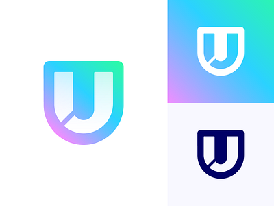 UJ Monogram Logo Design