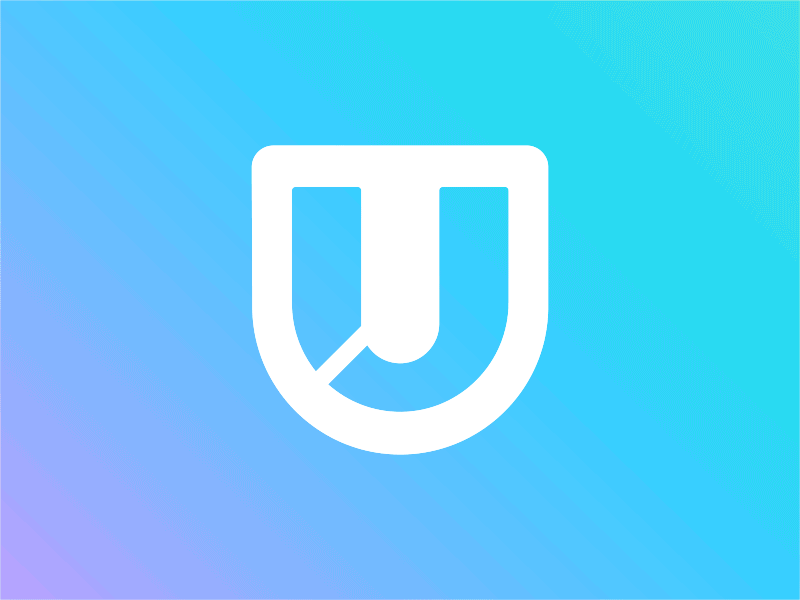 UJ Monogram Animation app illustration ui design brand identity branding graphic designer gradient modern grid letter mark ambigram typeface logo mark symbol icon play motion graphics speed startup business company video type typography text custom