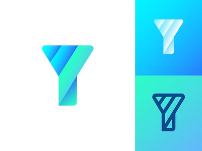 Letter Y Dribbble Exploration Concept 03 brand identity branding graphic design ui app startup gradient shade modern color letter lines solid thick logo mark symbol icon social media marketing share type text typography typeface