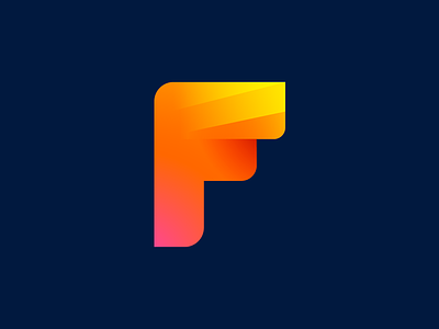 Letter F Exploration — Concept 03 (Unused for Sale) brand identity branding graphic business social media marketing dark light contrast blend design ui app startup for sale unused buy form type text typography gradient modern solid color logo mark symbol icon typeface custom word 2d