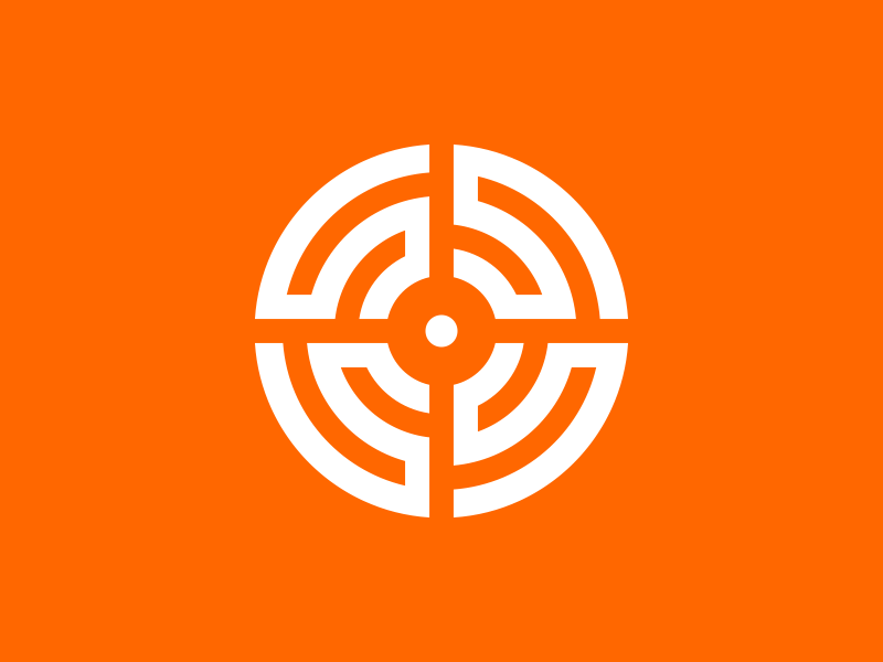 Targetmaze Logo Animation (+Video Process) 2d lines orange white aim shoot crosshair point brand identity branding graphic center path space labyrinth find solution challenge smart for sale unused buy geometry circle geometric grid logo mark symbol icon maze game way out type wordmark text typography ui app startup company video play loop animated