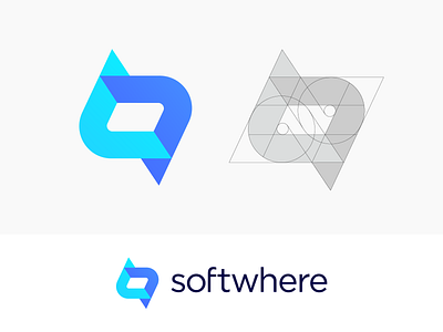 Softwhere Logo Proposal for Software Company (Sold) brand identity branding graphic build launch product developer business startup marketing app code coding software it for sale unused buy host hosting soft letter s endless clean logo mark symbol icon tech technology process website social media lines