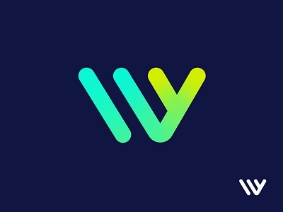 W + Y Monogram Exploration Option 2 (Unused for Sale) brand identity branding graphic for sale unused buy fresh neon modern startup gradient clean startup letter w y alphabet line icon concept logo mark symbol icon stroke line connection green