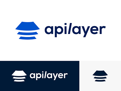 Apilayer Logo Proposal Option 2 (Unused) brand identity branding graphic company enterprise startup team efficiency software products api exploration visual brand for sale unused buy isometry 2d geometric geometry layer layers layered angle logo mark symbol icon scale rise grow develop solid shape vector blue