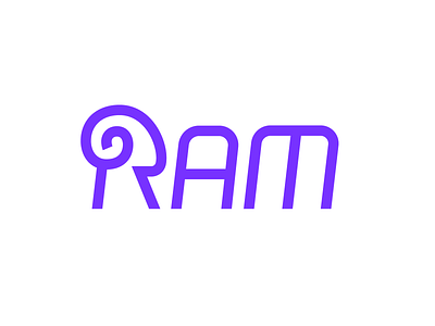 Ram Wordmark Design Update angle italic lean sharp brand identity branding graphic for sale unused buy head nature minimal grid letter font type face logo mark symbol icon ram animal negative space stroke line art type typography text custom