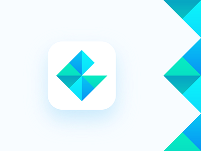 R for Rhombus App Icon Exploration (Unused for Sale) angle sharp colors colorful app ios android phone brand identity branding for sale unused buy geometry square shape light shadow 2d 3d logo mark symbol icon startup business company type letter r