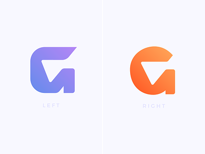 G / Arrow Logo Exploration — Left or Right? brand identity branding grid letter g arrow logo mark symbol icon negative space scale grow growth send up fast progress type typography text custom