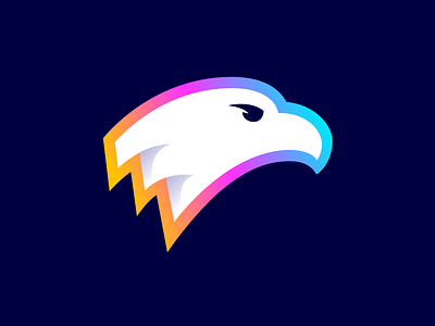 Eagle Logo Design (Unused for Sale) bird nature hawk brand identity branding cartoon vector art color colorful neon eagle gradient fly fast for sale unused buy freedom liberty illustration mascot head logo mark symbol icon strong bold power powerful