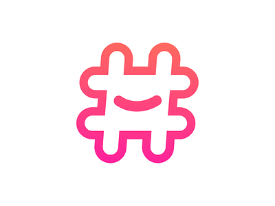 Hashtag Logo Design Second Option brand identity branding friends friendly rounded round friends social media community good mood hearts love group team gathering together hashtag fun smile laugh logo mark symbol icon passion engage talk chat