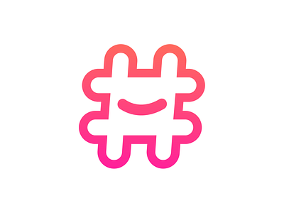 Hashtag Logo Design Second Option brand identity branding friends friendly rounded round friends social media community good mood hearts love group team gathering together hashtag fun smile laugh logo mark symbol icon passion engage talk chat