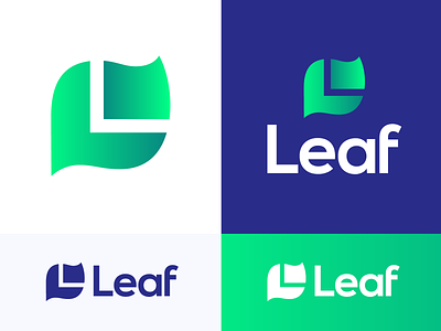 L + Leaf Simplified Logo Exploration brand identity branding cut out shape trim green vivid bright shadow leaf nature fresh organic logo mark symbol icon shape clean negative space software tech technology app tech grid geometry letter tree natural grow type serif clean text type typography text custom web website company marketing
