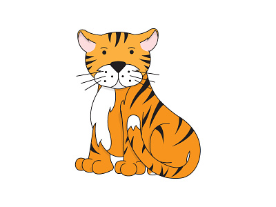 Little Tiger adobe illustrator baby tiger geaux tigers just for fun tiger