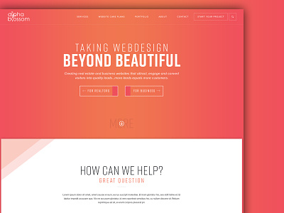 Alpha Blossom agency gradient web design