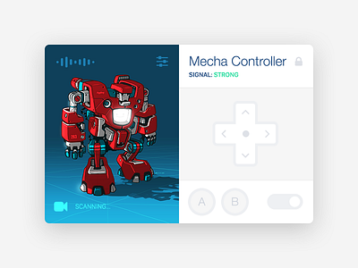 Controller Card appboy card dailyui flat mecha robot ui design