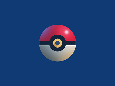 Poké Ball - 3D Version flat poke ball pokemon pokemongo