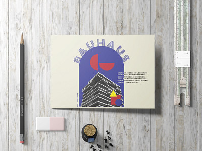 A6 Bauhaus Postcard art art deco bauhaus building colors design digital digital design digital designer graphic design graphicdesign graphics retro typography