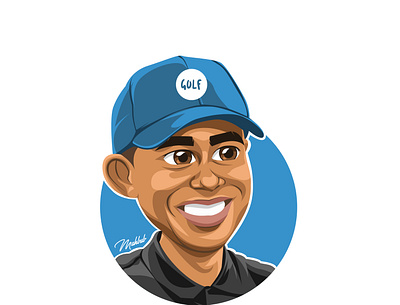 Tiger Woods avatar caricature cartoon design graphic design illustration vector