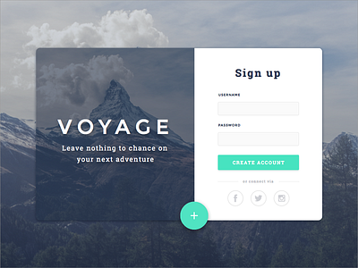 Daily UI #001- Sign Up dailyui journey planning app sign up travel app