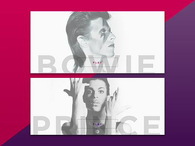WIP Music Cards bowie cards david bowie music music cards music player prince purple rain ui wip