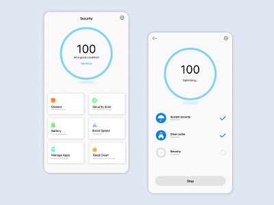 Security Cleaner app design ui