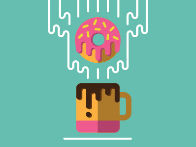 Tasty Treats coffee cup doughnut graphic icing icon illustration mug steam
