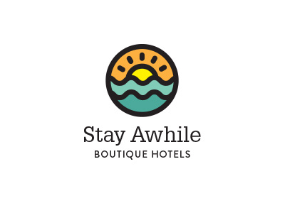 Stay Awhile app branding hotel logo travel ui