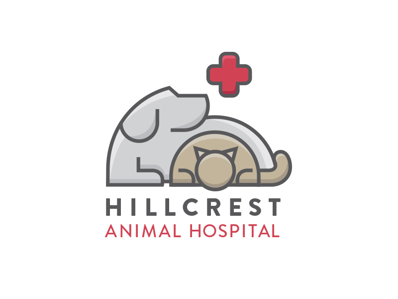 Another Animal Hospital Logo Idea animal hospital veterinary clinic logo identity branding medical pets cat dog